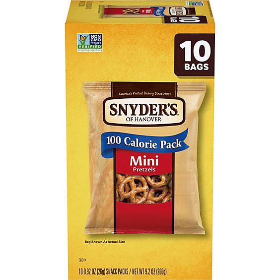 slide 1 of 4, Snyder's Of Hanover Mini Pretzels - 10 Ct - 0.92 Oz, 10 ct
