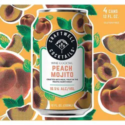 Craftwell Cocktails Peach Mojito In Cans - 4-12 Fl. Oz.