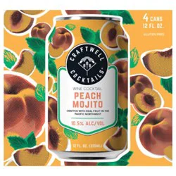 Craftwell Cocktails Peach Mojito In Cans - 4-12 Fl. Oz.