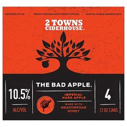 2 Towns Ciderhouse Bad Apple Imperial Cider In Cans - 4-12 Fl. Oz