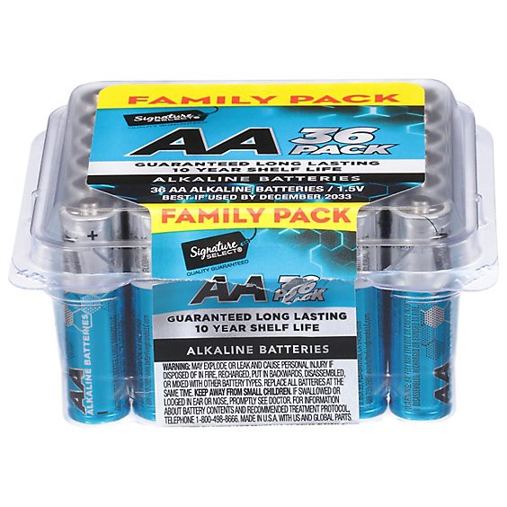 slide 1 of 1, Signature Select Aa Battery - 36 Count, 36 ct