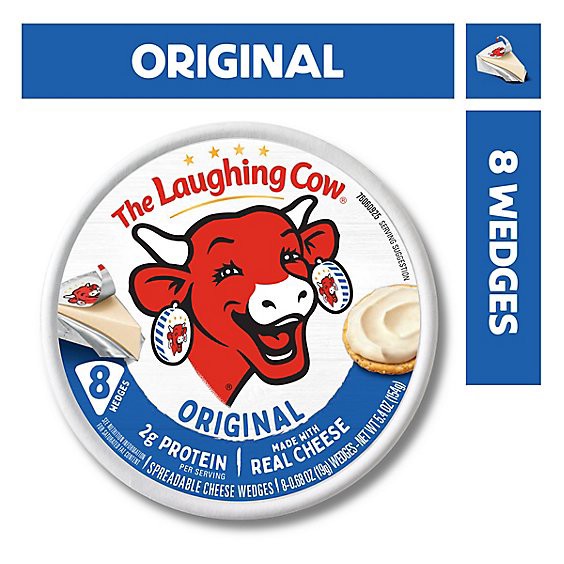 slide 1 of 6, The Laughing Cow Creamy Original Spreadable Cheese Wedges 8 Count - 5.4 Oz, 5.4 oz