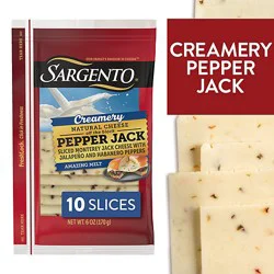 Sargento Creamery Sliced Pepper Jack Natural Cheese - 10 Count