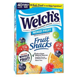 Welch's Mixed Fruit Fruit Snacks Pouches - 40-0.8 Oz