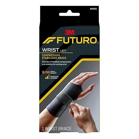 slide 1 of 1, Futuro Compression Stabilizing Wrist Brace Left Hand Small Medium - Each, 1 ct