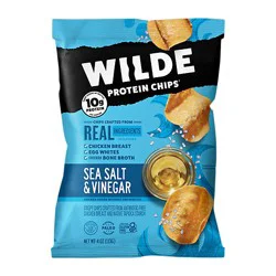 Wilde Protein Chips Chicken Sea Salt & Vinegar - 4 Oz