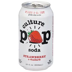 Culture Pop Probiotic Strawberry And Rhubarb Soda - 12 Fl. Oz.