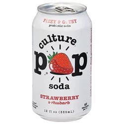 Culture Pop Probiotic Strawberry And Rhubarb Soda - 12 Fl. Oz.