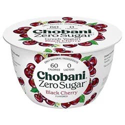 Chobani With Zero Sugar Black Cherry Yogurt - 5.3 Oz