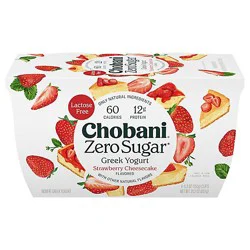 Chobani With Zero Sugar Strawberry Cheesecake Yogurt - 4-21.2 Oz