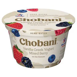 Chobani Hero Batch Low Fat Vanilla Greek Yogurt With Mixed Berry On The Bottom - 5.3 Oz