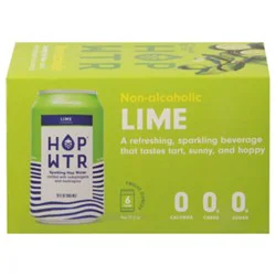 Hop Wtr Non Alcoholic Lime In Cans - 6-12 Fl. Oz.