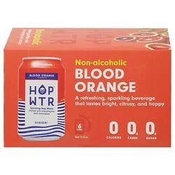 Hop Wtr Non Alcoholic Blood Orange Cans - 6-12 Oz