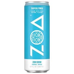 Zoa Tropical Punch Zero Sugar Energy Drink - 12 Oz