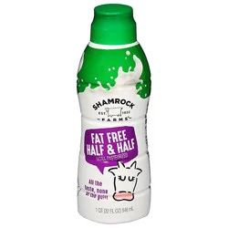 Shamrock Farms Fat Free Half And Half - 1 Quart