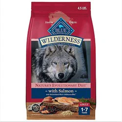 Blue Buffalo Wilderness Natural High Protein Dry Food For Adult Dogs Salmon Recipe Bag - 4.5 Lb