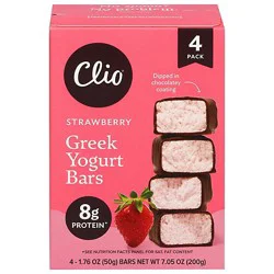 Clio Dark Chocolate Covered Greek Strawberry Yogurt Bar - 4 - 1.76 Oz