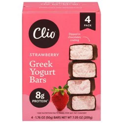 Clio Dark Chocolate Covered Greek Strawberry Yogurt Bar - 4 - 1.76 Oz
