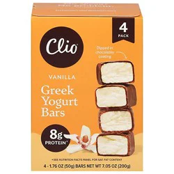 Clio Dark Chocolate Covered Greek Vanilla Yogurt Bar - 4 - 1.76 Oz