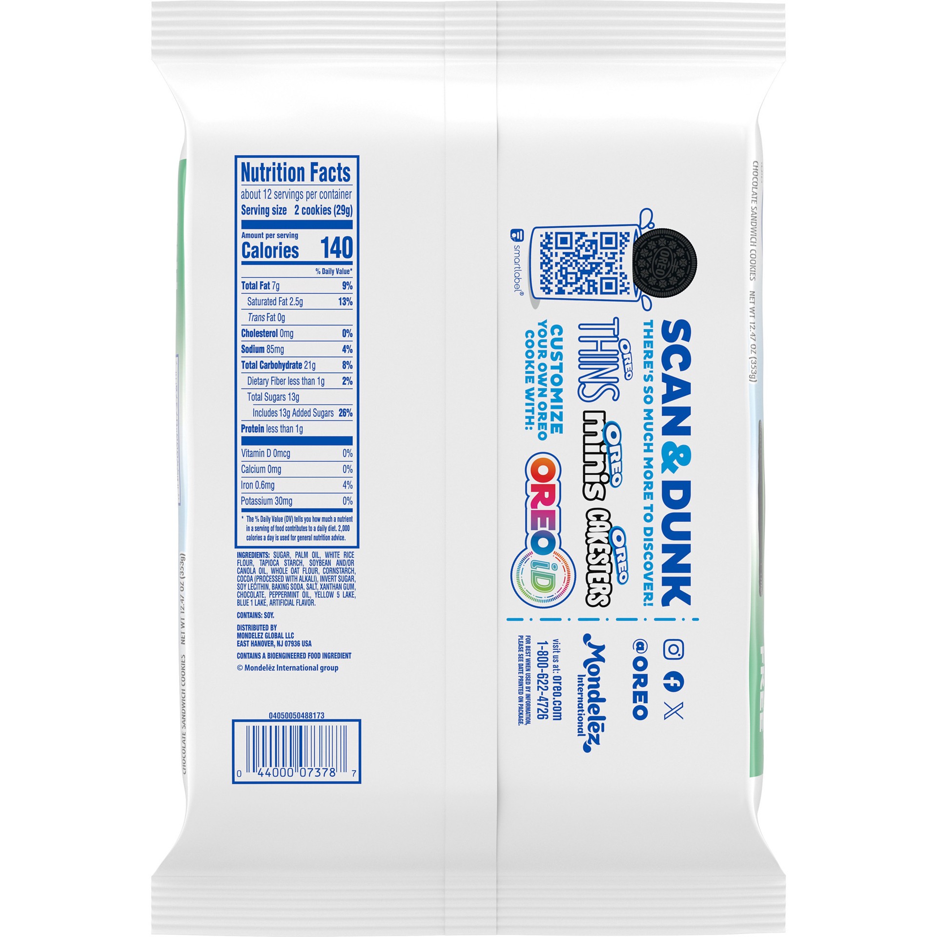 slide 3 of 3, Oreo Gluten Free Mint Creme Chocolate Gluten Free Sandwich Cookies - 12.47 Oz, 12.47 oz