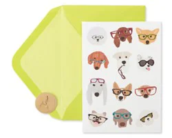 Papyrus Dogs With Glasses Thinking Of You Card - Each