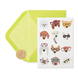 Papyrus Dogs With Glasses Thinking Of You Card - Each