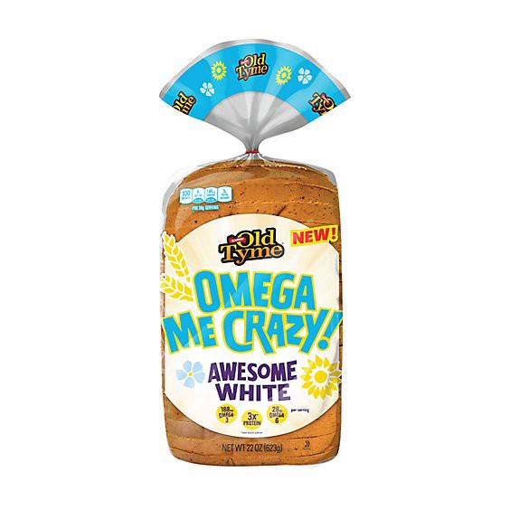 slide 1 of 13, Schmidt Old Tyme Omega Me Crazy! Awesome White Protein Bread Loaf - 20 Oz, 22 oz