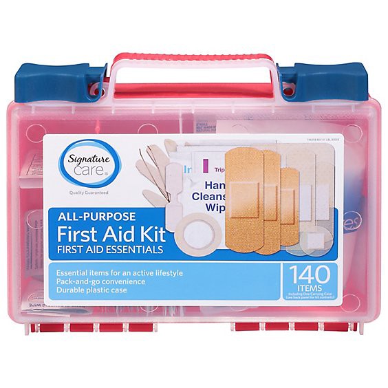 slide 1 of 1, Signature Select/care 140 Piece All Purpose First Aid Kit Each - Each, 1 ct