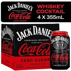 Jack Daniels Whiskey & Coke Zero - 4-12 Fz