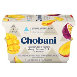 Chobani Unstuck Low-Fat Vanilla Greek Tropical Fruit Yogurt Cups Multipack - 4-5.3 Oz