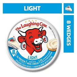 The Laughing Cow Creamy Light Spreadable Cheese Wedges Multipack 8 Count - 5.4 Oz