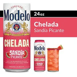 Modelo Chelada Sandia Picante Mexican Import Flavored Beer 3.5% Abv Can - 24 Fl. Oz.