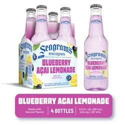 Seagrams Escapes Blueberry Acai Lemonade Bottle 4 Count - 11.2fl. Oz.
