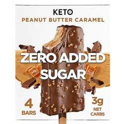 Keto Pint Peanut Butter Caramel Ice Cream Bars Zero Sugar Added - 4 - 11 Fl. Oz.