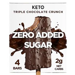 Keto Pint Triple Chocolate Crunch Ice Cream Bars Zero Sugar Added - 4-11 Fl. Oz.