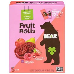 Bear Raspberry & Strawberry Fruit Rolls - 8.4 Oz