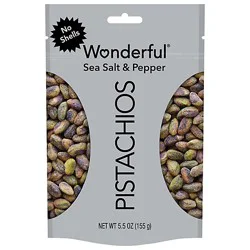 Wonderful No Shells Sea Salt And Pepper Pistachios - 5.5 Oz