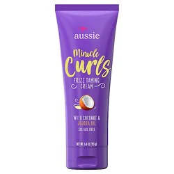 Aussie Miracle Curls Frizz Taming Curl Cream With Coconut & Jojoba Oil - 6.8 Fl. Oz.
