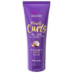 Aussie Miracle Curls Frizz Taming Curl Cream With Coconut & Jojoba Oil - 6.8 Fl. Oz.