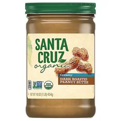 Santa Cruz Peanut Butter Creamy Dark Roasted Organic - 16 Oz
