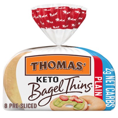 slide 1 of 10, Thomas' Keto Plain Bagel Thins - 8 - 13 Oz, 13 oz