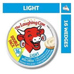 The Laughing Cow Creamy Light Spreadable Cheese Wedges - 16 Count
