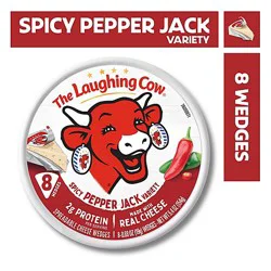 The Laughing Cow Creamy Spicy Pepper Jack Spreadable Cheese Wedges 8 Count - 5.4 Oz