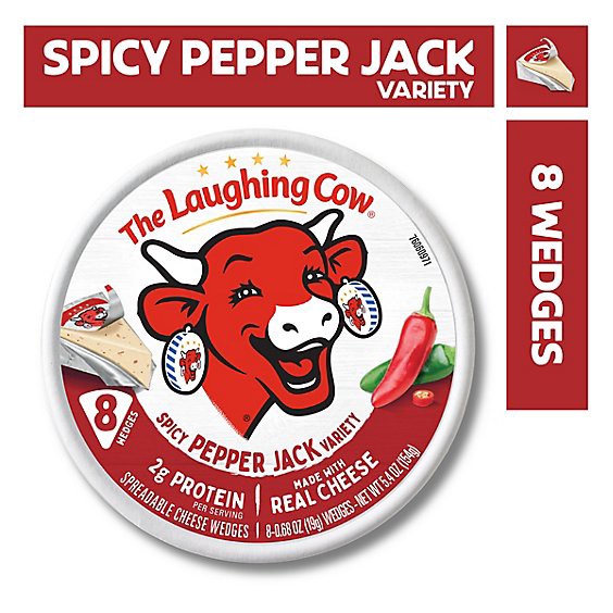slide 1 of 1, The Laughing Cow Creamy Spicy Pepper Jack Spreadable Cheese Wedges 8 Count - 5.4 Oz, 5.4 oz