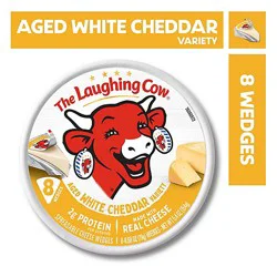 The Laughing Cow Creamy White Cheddar Flavor Spreadable Cheese Wedges 8 Count - 5.4 Oz