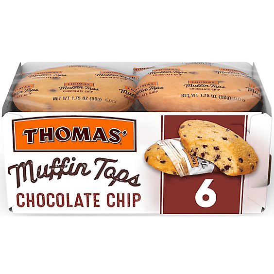 slide 1 of 1, Thomas Chocolate Chip Muffin Tops 6 Count - 10.5 Oz, 10.5 oz