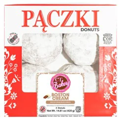 Vanilla Bavarian Cream Filling Paczkis 4 Count - 14.81 Oz