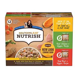 Rachael Ray Nutrish Chunks In Gravy Dog Food Beef And Chicken Variety Pack - 12-13 Oz. Cans - 12-13 Oz