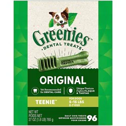 Greenies Original Teenie Natural Dental Care Chews Oral Health Dog Treats - 27 Oz