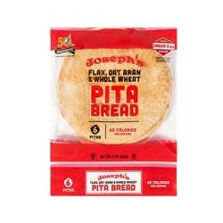 Joseph's Flax Oat Bran & Whole Wheat Pita Bread 6count - 8 Oz